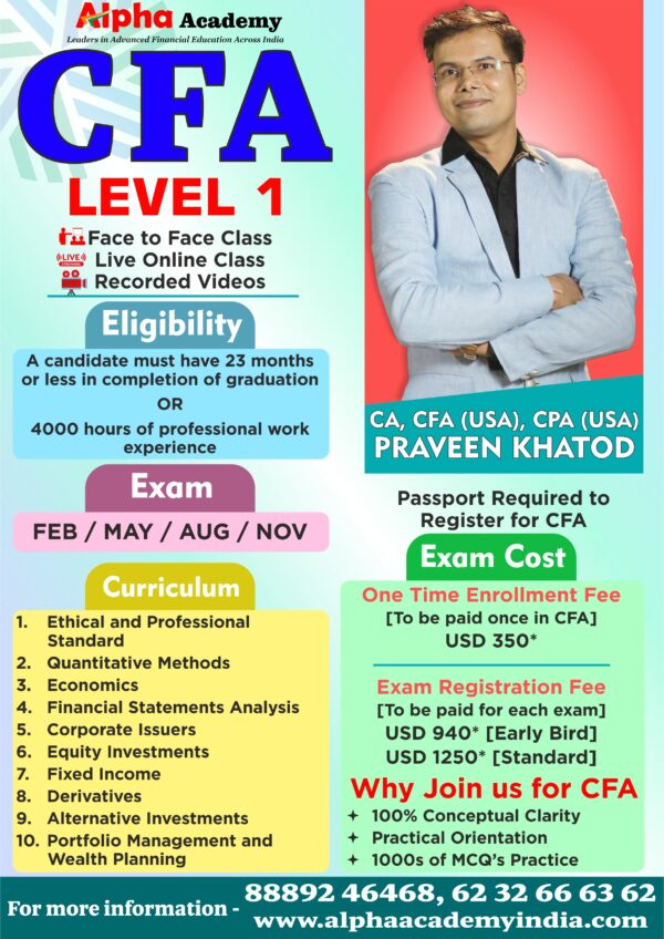 CFA Level 1<br>By CA, CFA(USA) CPA(USA) Praveen Khatod