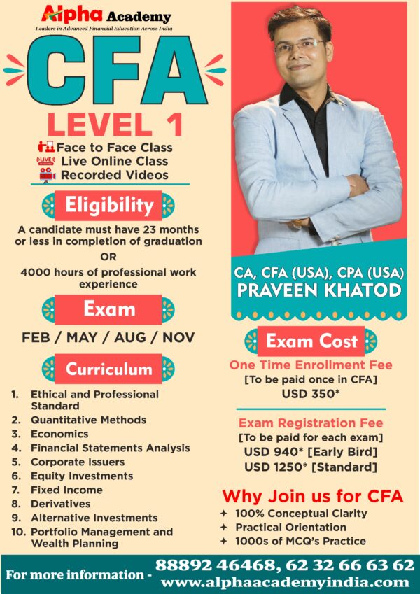 CFA Level 1<br>By CA, CFA(USA) CPA(USA) Praveen Khatod